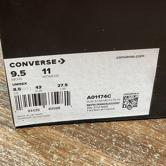 Converse Run Star Motion CX platform sneaker mens 9.5 womens 11 orange high top - Picture 6 of 17